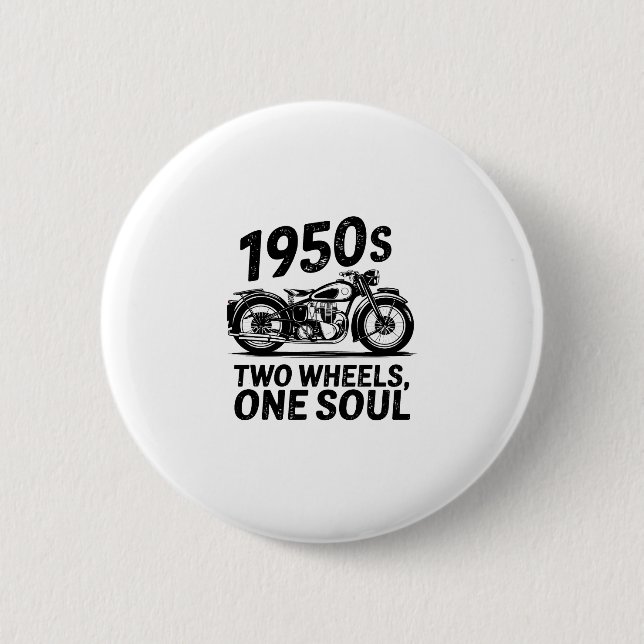 Two-Wheel, One-Soul Motorcycle 6 Cm Round Badge (Front)