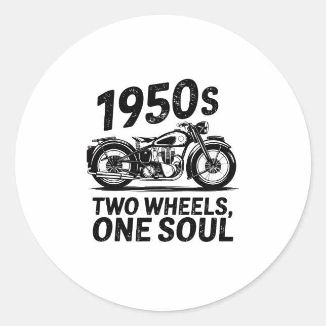 Two-Wheel, One-Soul Motorcycle Classic Round Sticker (Front)