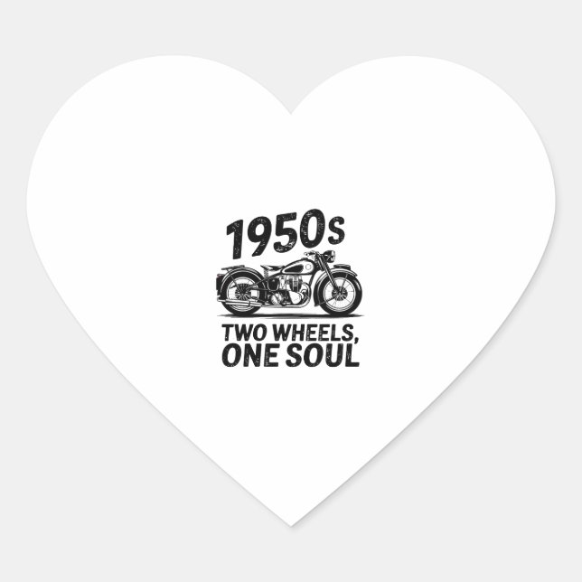 Two-Wheel, One-Soul Motorcycle Heart Sticker (Front)