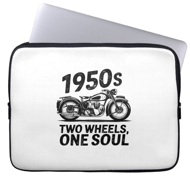 Two-Wheel, One-Soul Motorcycle Laptop Sleeve (Front)