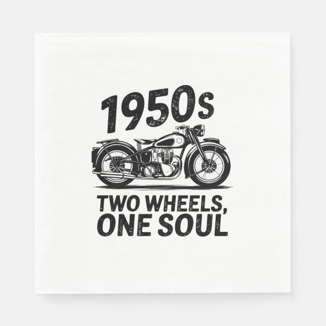 Two-Wheel, One-Soul Motorcycle Napkin (Front)