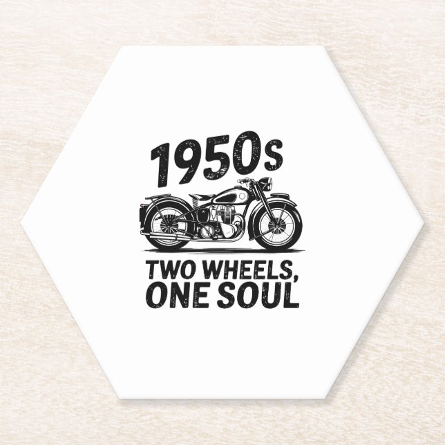 Two-Wheel, One-Soul Motorcycle Paper Coaster (Front)