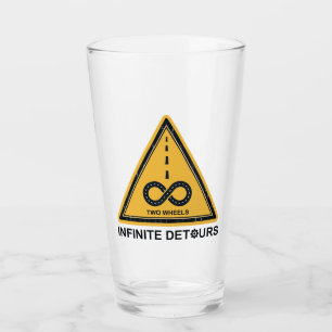 Two Wheels Infinite Detours Cycling Glass