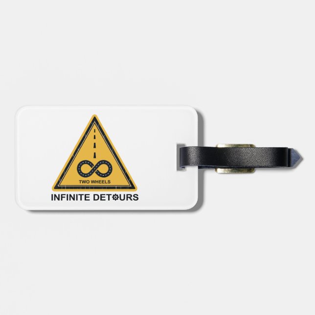Two Wheels Infinite Detours Cycling Luggage Tag (Back Horizontal)