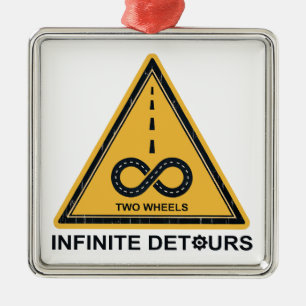 Two Wheels Infinite Detours Cycling Metal Tree Decoration