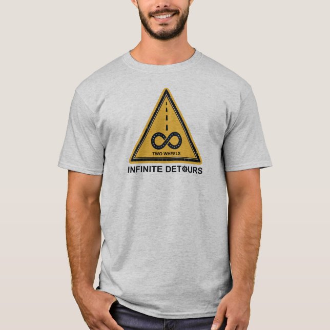 Two Wheels Infinite Detours Cycling T-Shirt (Front)