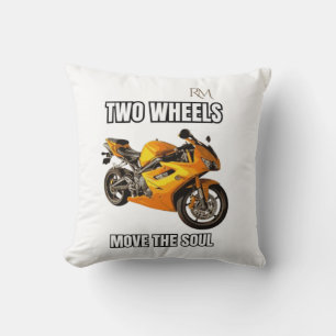 Two Wheels Move the Soul Motorcycle Shirt Biker Cushion