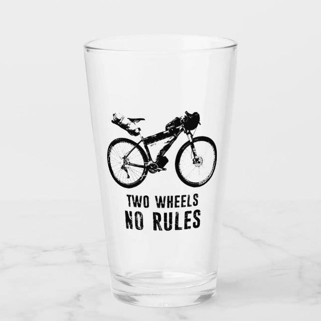 Two Wheels No Rules Bikepacking Glass (Front)