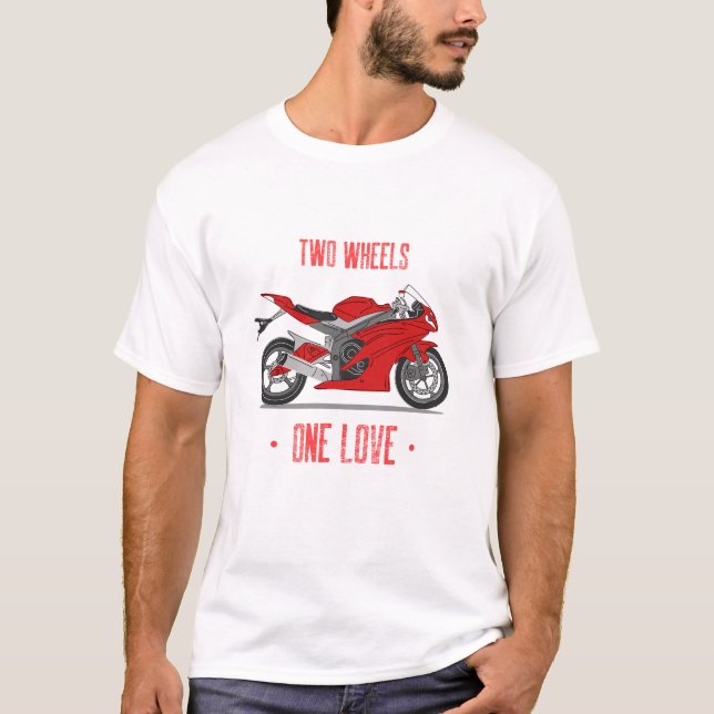Two wheels one love T-Shirt (Front)