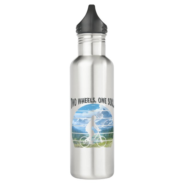 Two wheels, one soul. cycling sport 710 ml water bottle (Left)
