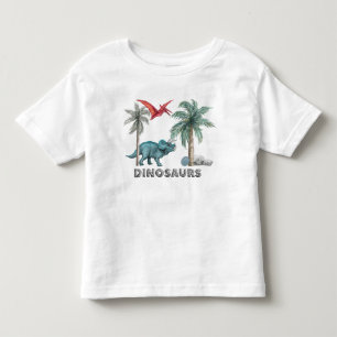 Two Whimsical Dinosaurs in Jungle Toddler T-Shirt
