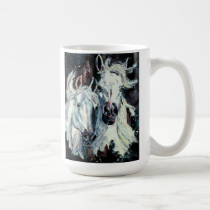 Two White Arabians Classic White Mug. Coffee Mug