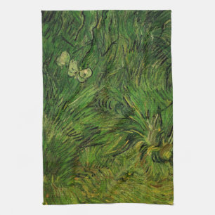 Two White Butterflies by Vincent van Gogh Tea Towel