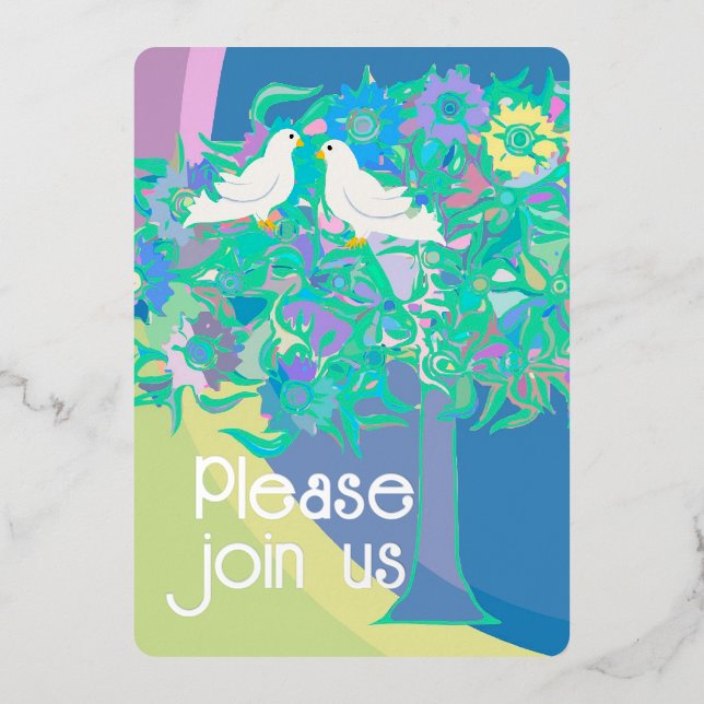 Two White Doves Art Deco Style (Front)