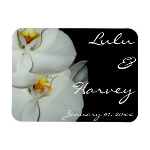 Two White Orchids Personal Wedding Magnet