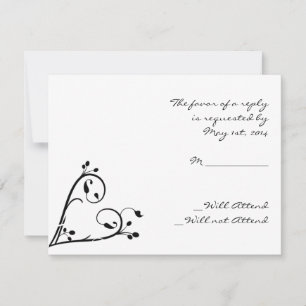 Two White Peacocks and Heart Response Card