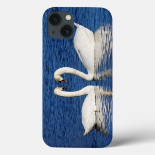 Two White Swans Form Heart Sign iPhone 13 Case