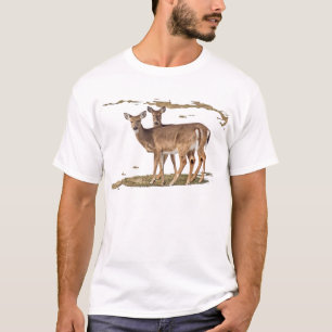 Two White-tailed Deer On Alert T-Shirt