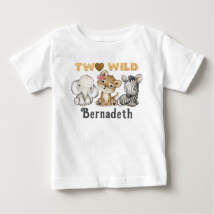 Two Wild 2nd Birthday Jungle Baby Girl T-Shirt