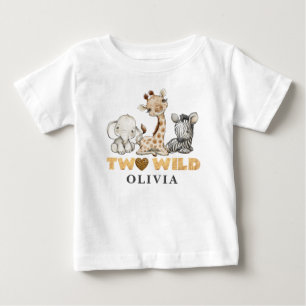 Two Wild 2nd Birthday Jungle Baby Girl T-Shirt