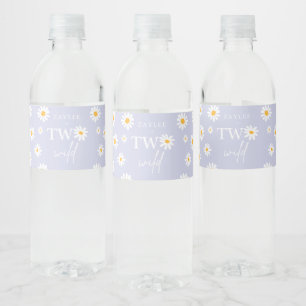 Two Wild 2nd Birthday Party Bohemian Groovy Party Water Bottle Label