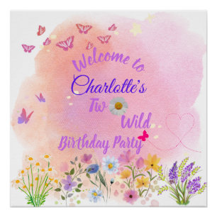 "Two Wild" 2nd Birthday Party Welcome Sign