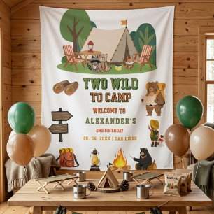 Two Wild 2nd boy Dinosaur Birthday Welcome Tapestry