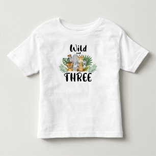 Two Wild 3rd Birthday Jungle Safari Cute Toddler T-Shirt