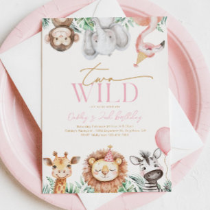 Two Wild Animal Party Invitation