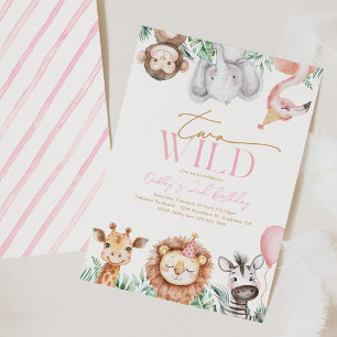 Two Wild Animal Party Invitation