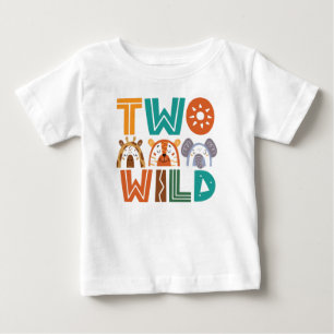 Two Wild Animal Second Birthday Baby T-Shirt