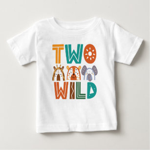Two Wild Animal Second Birthday Baby T-Shirt
