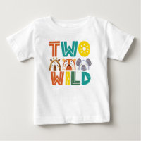 Two Wild Animal Second Birthday Baby T-Shirt