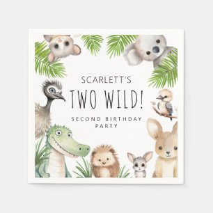 Two Wild! Aussie Animal Birthday Party Napkin