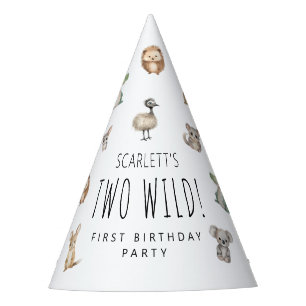 Two Wild! Aussie Animal Birthday Party Welcome Party Hat