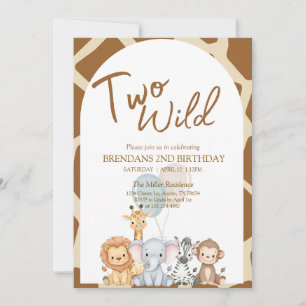 Two Wild Birthday Invitation 