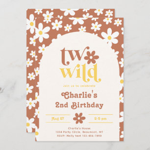 Two Wild Birthday Invitation   Daisies   2nd