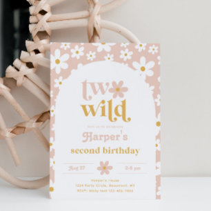 Two Wild Birthday Invitation   Daisies   2nd