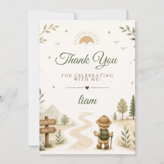Two Wild Boho Explorer Birthday Thank You Card