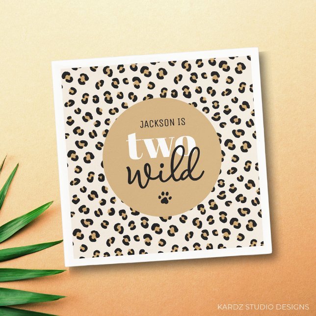 Two Wild Boy 2nd Birthday Party Napkins (Two Wild personalized napkins for a boy 2nd birthday)