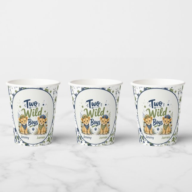 Two Wild Boys Birthday Bash  Paper Cups (Multi)