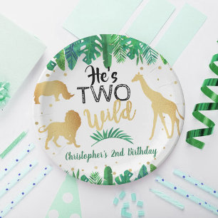 Two Wild Boys Second Birthday Party Paper Plate