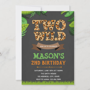Two wild cheetah leopard party invitation