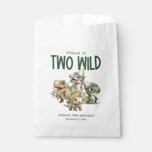 Two Wild Cute Dinosaur 2nd Birthday Party Favour Bags