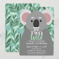 Two Wild Cute Koala Kids Second Birthday 