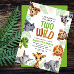 Two Wild Cute Safari Animal Child's 2nd Birthday Invitation<br><div class="desc">This cute 2nd birthday party invitation features an adorable safari animal border. The clever text reads: (Name) is a two wild. The animals include: leopard,  zebra,  rhinoceros,  tiger,  crocodile,  lion,  giraffe,  elephant and wild hog.</div>