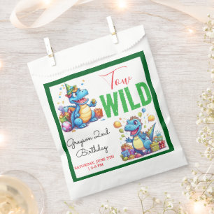 Two Wild Dino Party Boy Dinosaur 2nd Birthday Favour Bags
