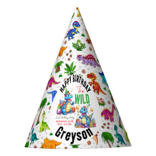 Two Wild Dino Party Boy Dinosaur 2nd Birthday  Hat