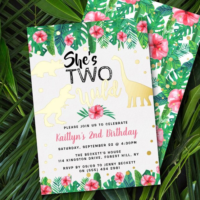 Two Wild Dinosaur Girls 2nd Birthday Real (Creator Uploaded)