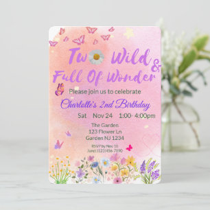 "Two Wild & Full of Wonder" Second Birthday Invitation